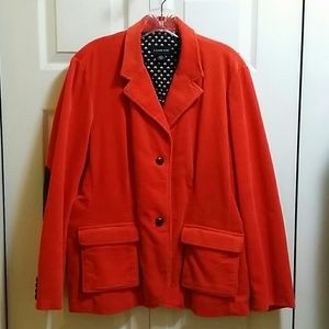 2 for $33--Land's End Orange Blazer with suede patches